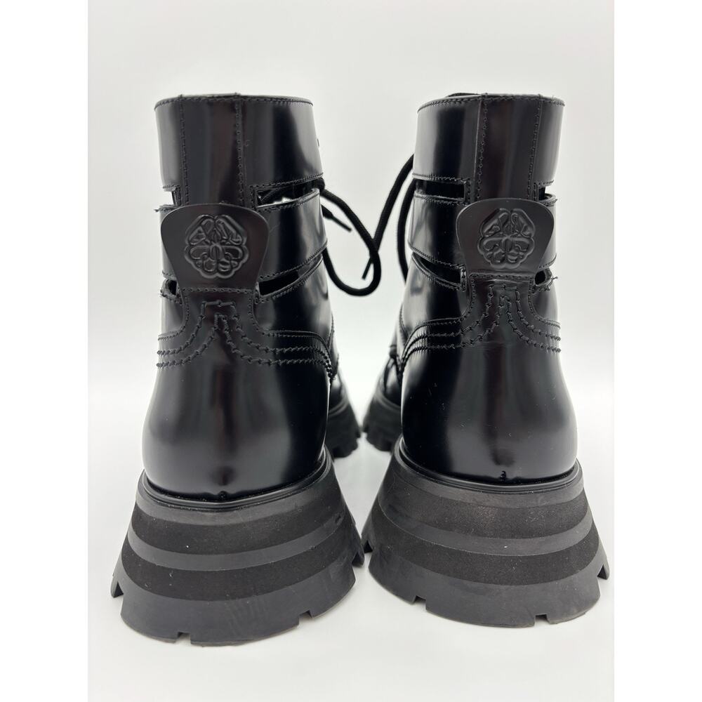 Alexander McQueen Wander Leather Cutout Combat Boots Black Size 39 / 9 - Picture 5 of 16